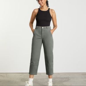 Everlane Utility Barrel Pant 00R Pewter Green